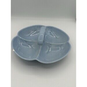 Vintage LuRay 1941 Taylor Smith & Taylor Pastels Blue 4 Part Relish Serving Dish